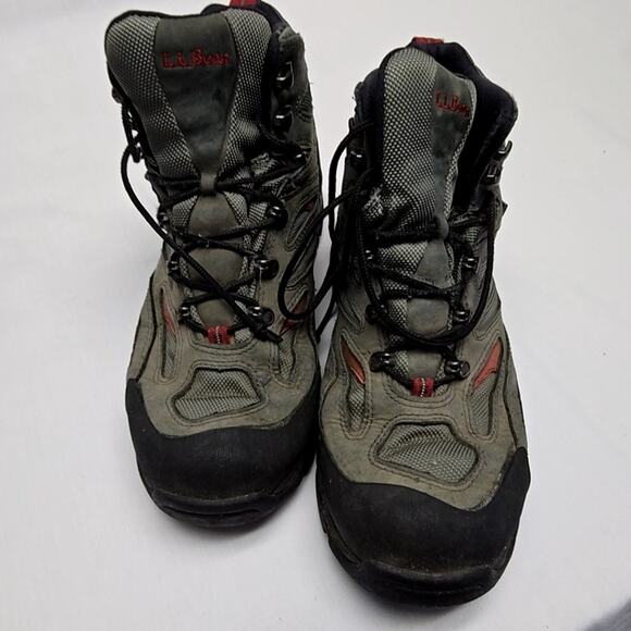 L.L. Bean Hiking Boots Mens 9.5 Medium Gray Red Outdoor Trail Shoes main image 7